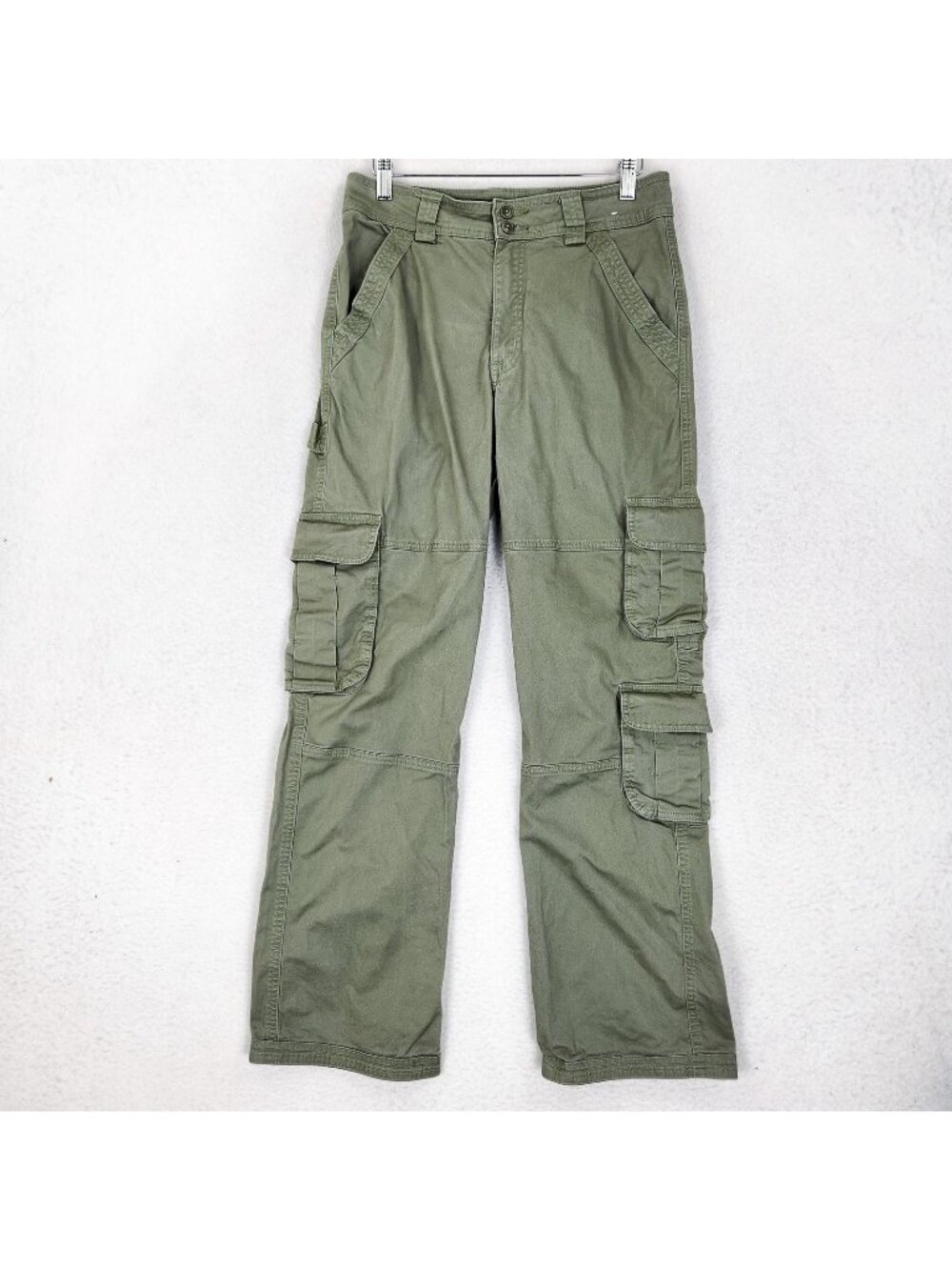 Abercrombie Fitch Pants Womens 4 Green Cargo Straight High Rise Twill Casual